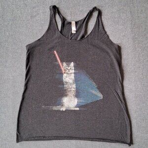 Next Level Apparel, Arm the Animals, Kitty Light Saber, Racerback Tank Top Large